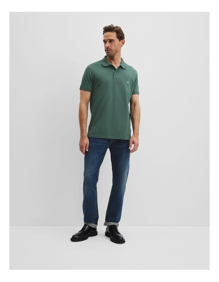 Verified Australian Cotton Pique Polo in Cypress image 3