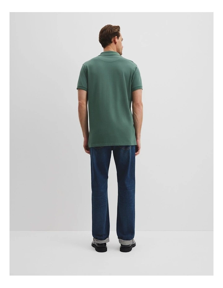 Verified Australian Cotton Pique Polo in Cypress image 4