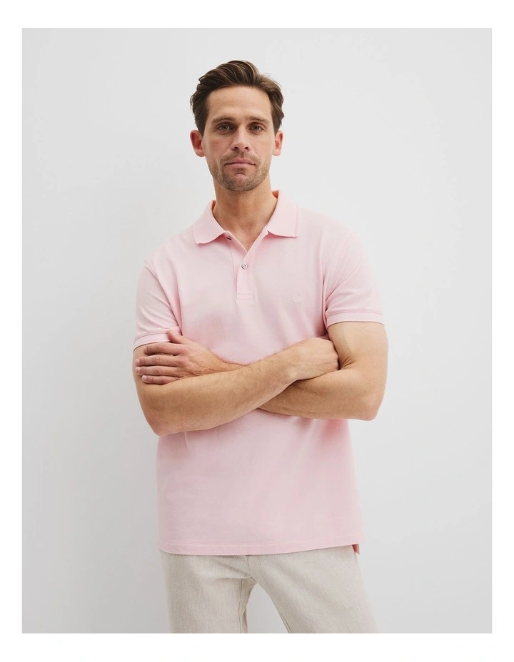Verified Australian Cotton Pique Polo in Orchid image 1