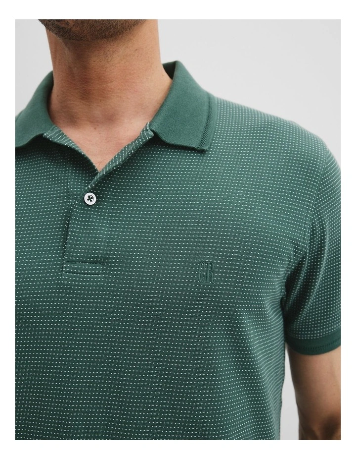 Australian Cotton Jacquard Polo in Cypress image 2