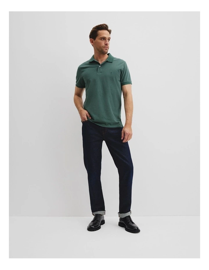 Australian Cotton Jacquard Polo in Cypress image 3