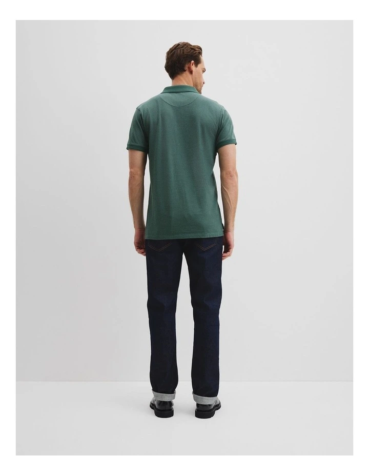 Australian Cotton Jacquard Polo in Cypress image 4