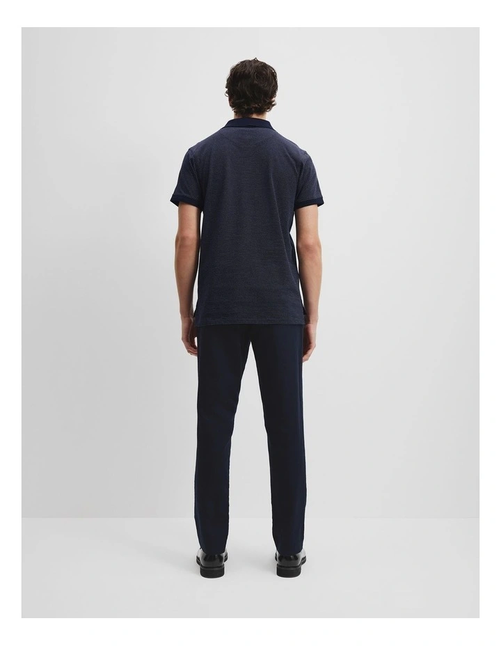 Australian Cotton Jacquard Polo in Navy image 4