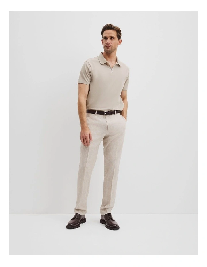 Mrc Cot Pique Zip Polo in Porcelain image 3