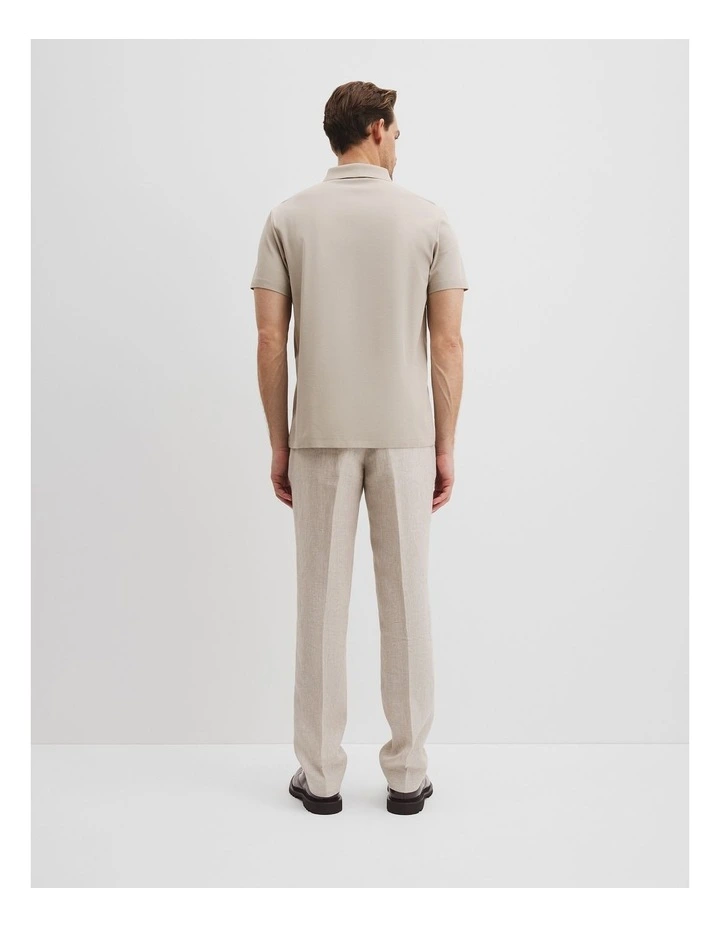 Mrc Cot Pique Zip Polo in Porcelain image 4