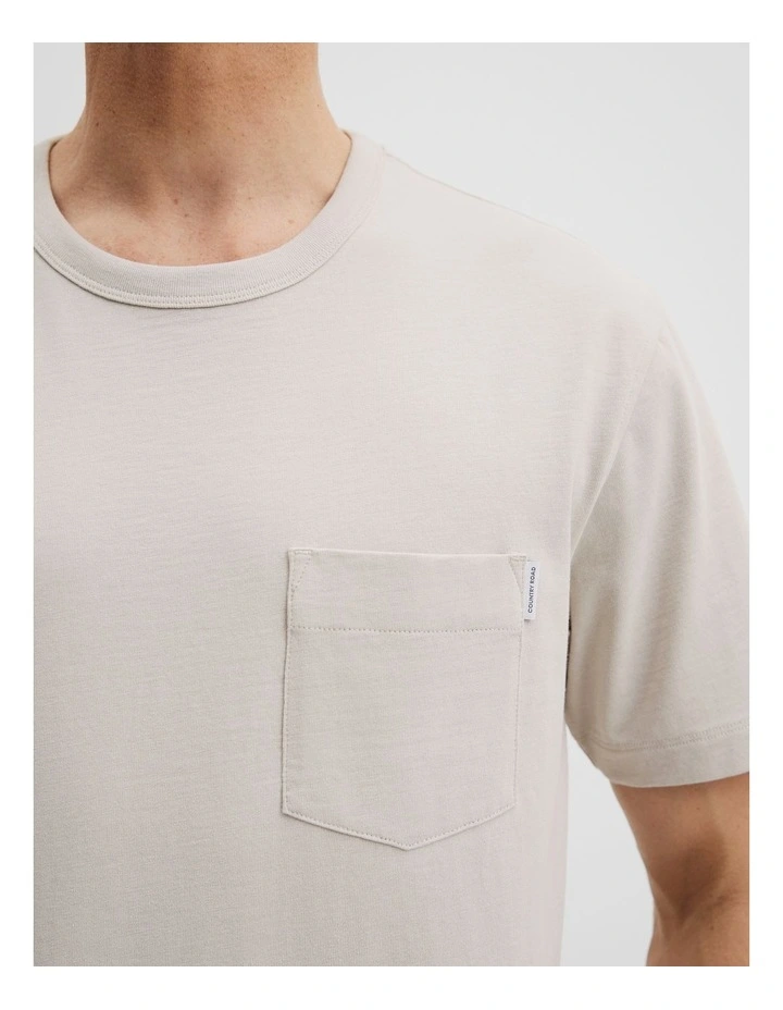 Organically Grown Cotton Slub T-shirt in Parchment image 2