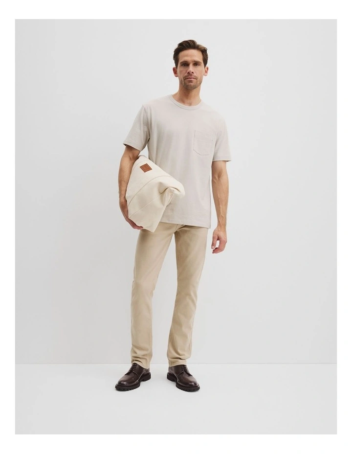 Organically Grown Cotton Slub T-shirt in Parchment image 3