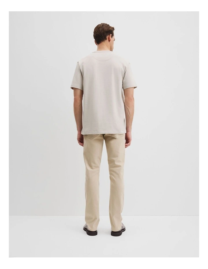 Organically Grown Cotton Slub T-shirt in Parchment image 4