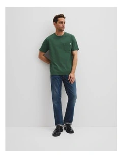 Organically Grown Cotton Slub T-shirt in Field Green
