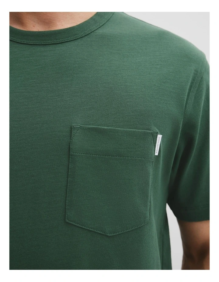 Organically Grown Cotton Slub T-shirt in Field Green image 3