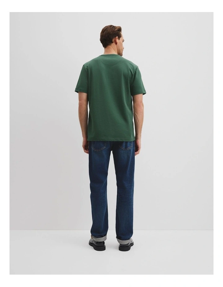 Organically Grown Cotton Slub T-shirt in Field Green image 4