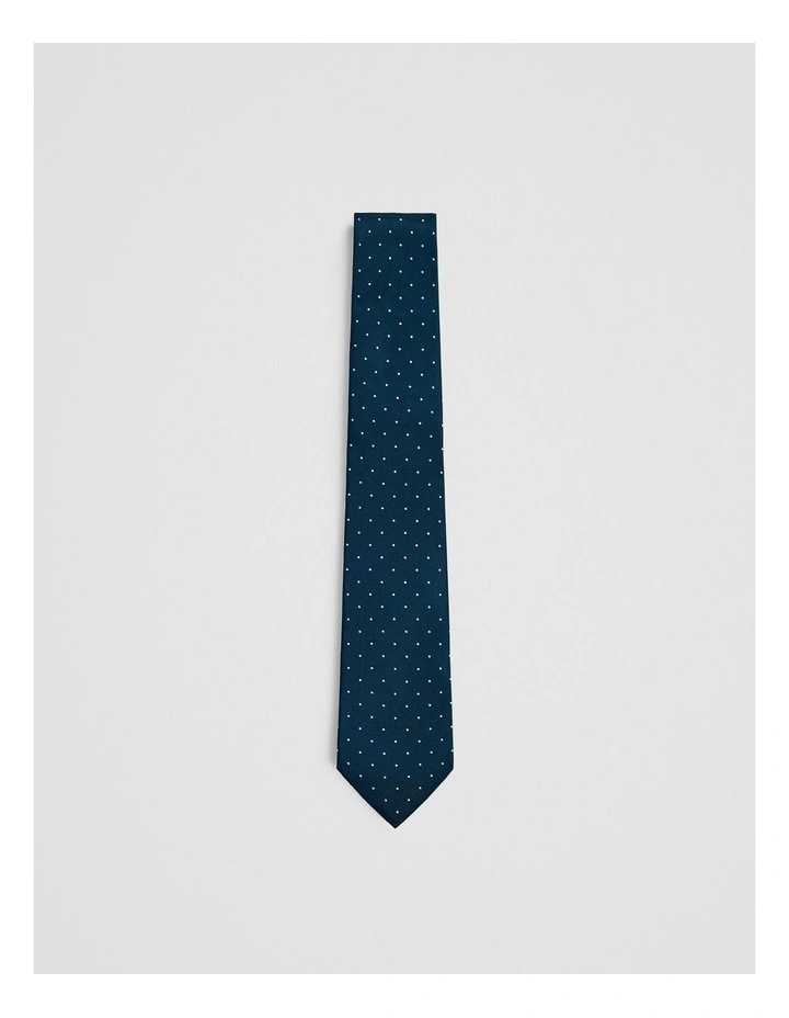 Silk Dot Tie in Navy image 1