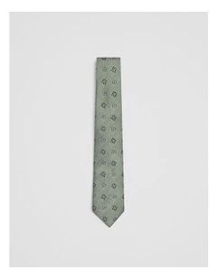 Silk Medallion Tie in Cool Fern