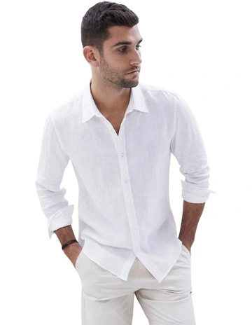 Linen Regular Fit Shirt in White