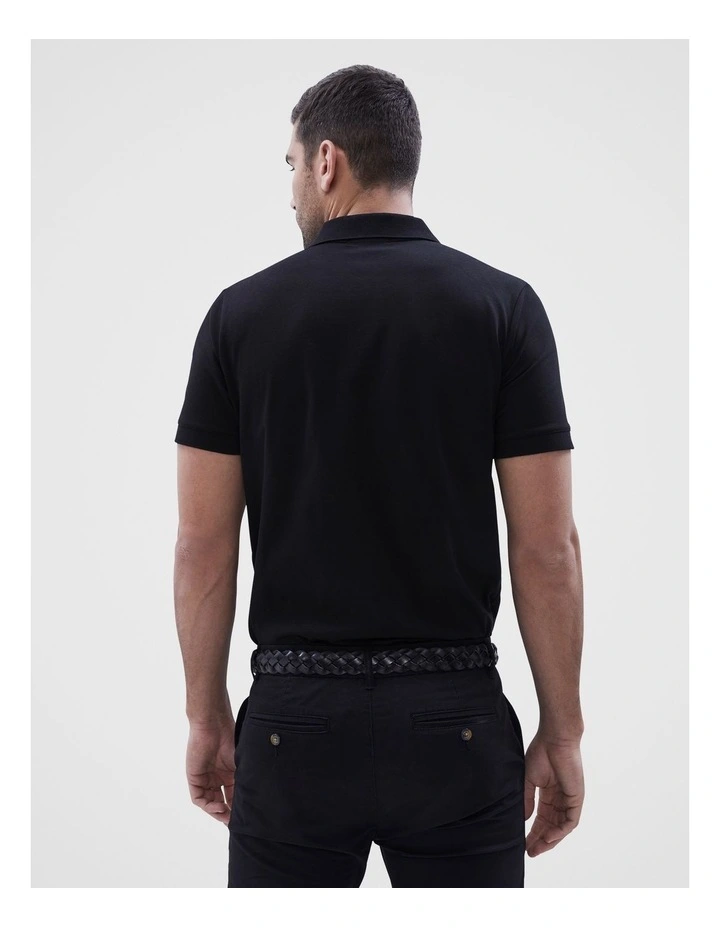 Classic Jersey Polo in Black image 3