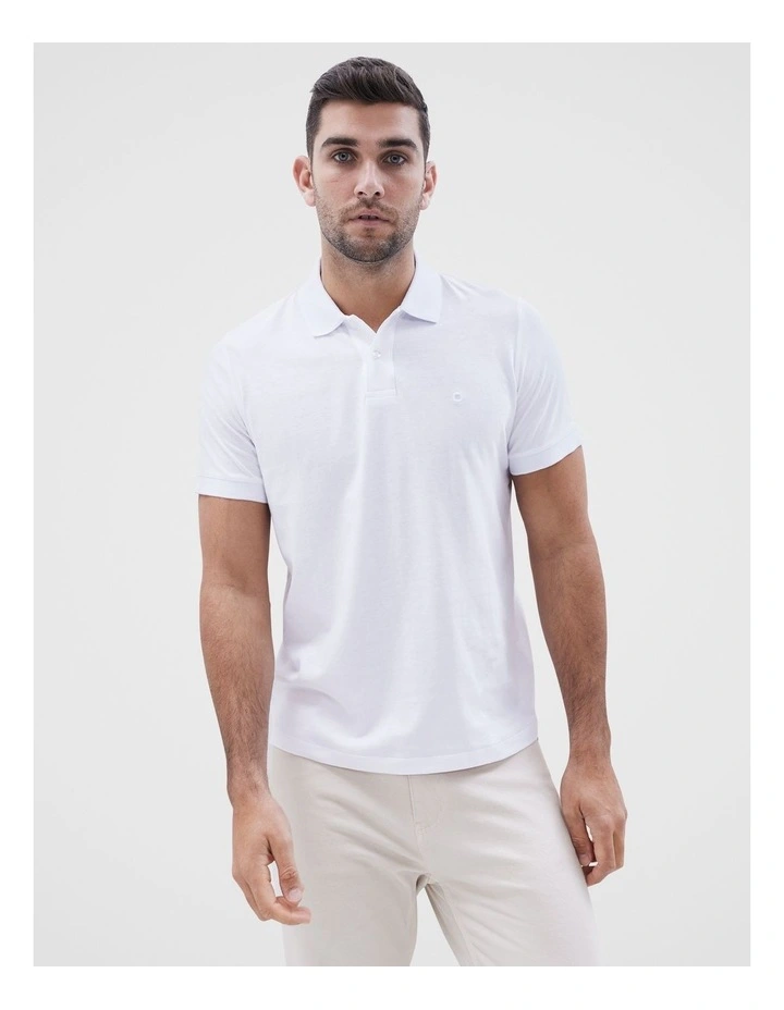 Classic Jersey Polo in White image 1