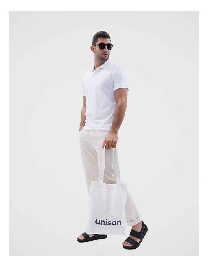 Classic Jersey Polo in White image 2