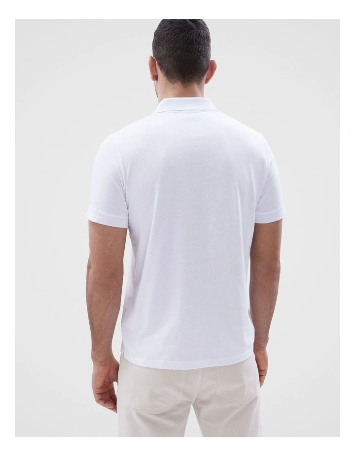 Classic Jersey Polo in White image 3