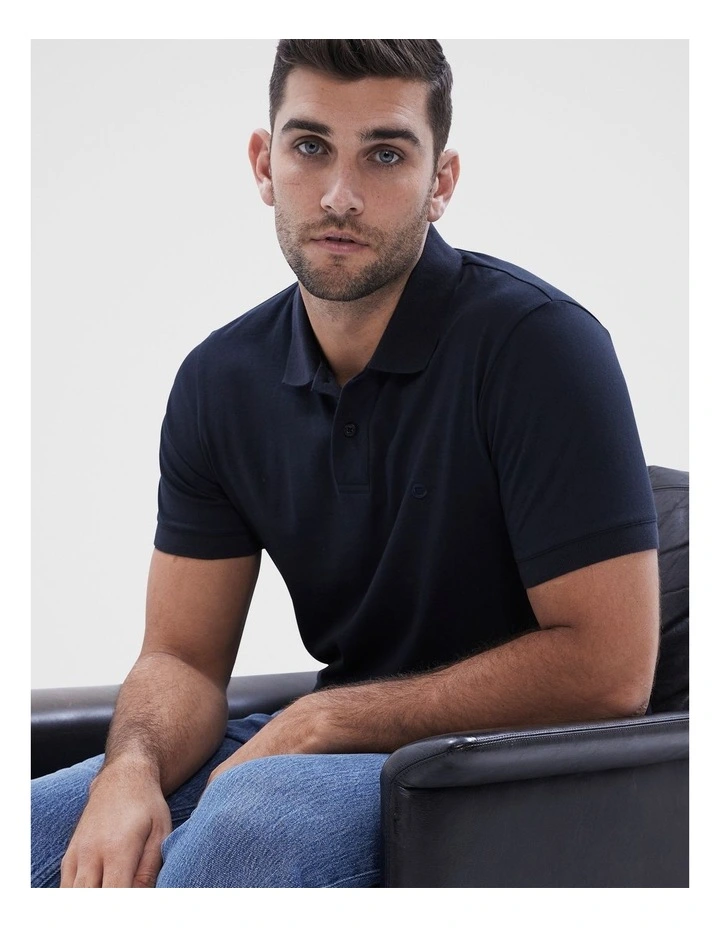 Classic Jersey Polo in Navy image 2