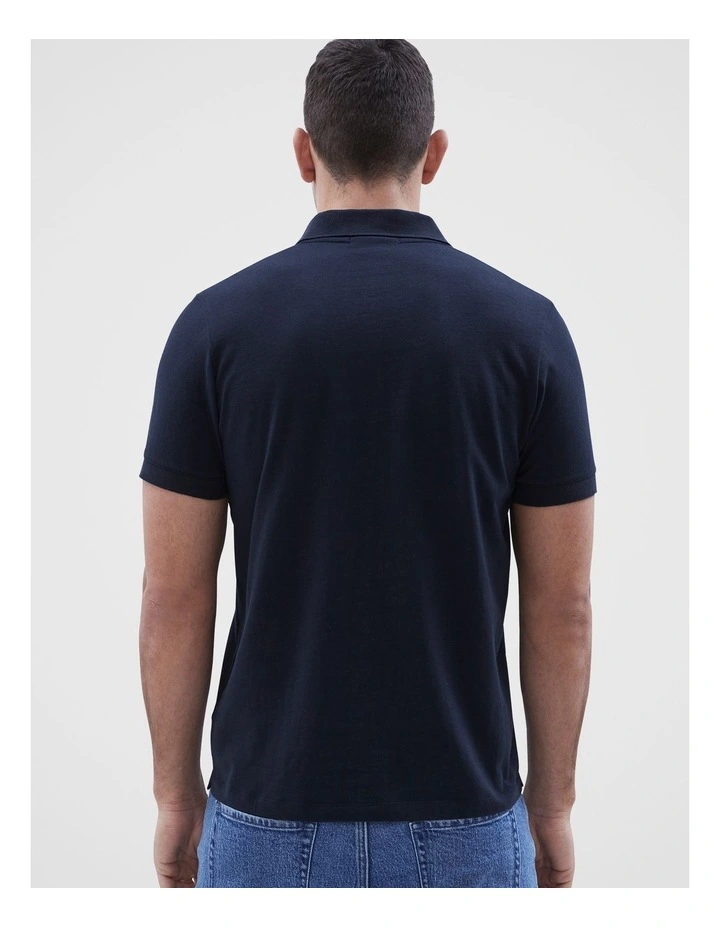 Classic Jersey Polo in Navy image 3