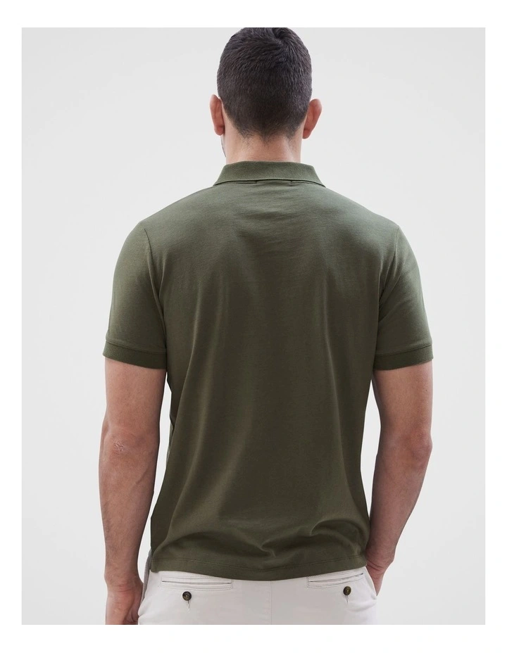 Classic Jersey Polo in Khaki image 3
