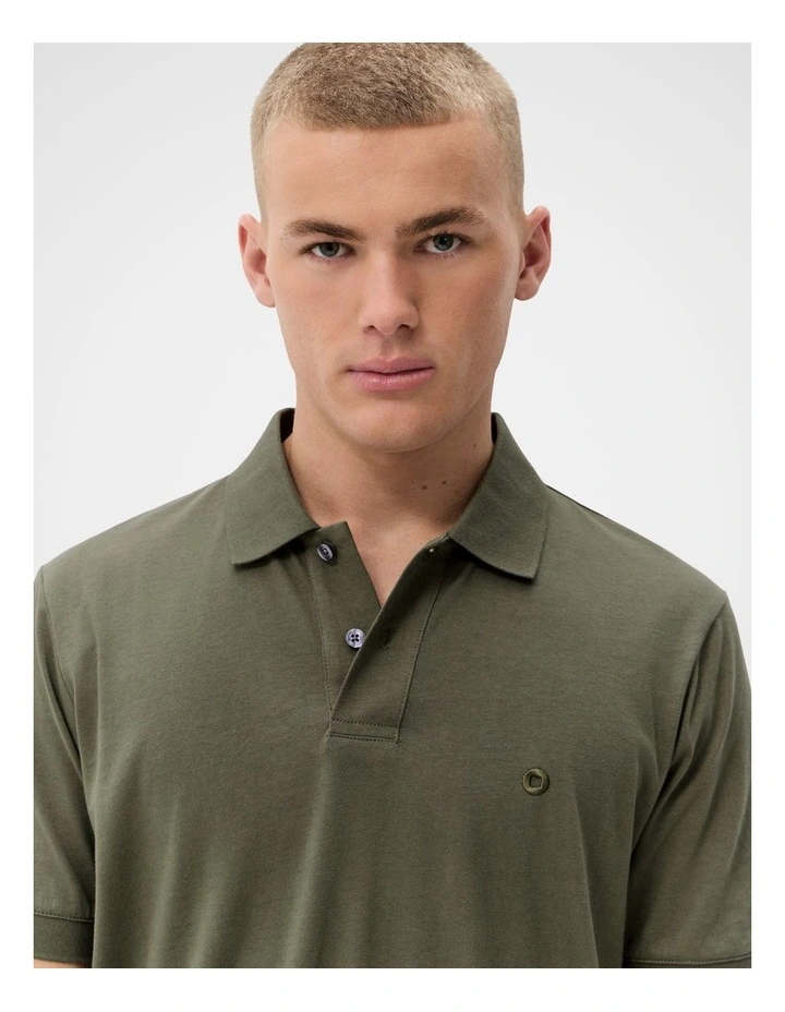 Classic Jersey Polo in Khaki image 4