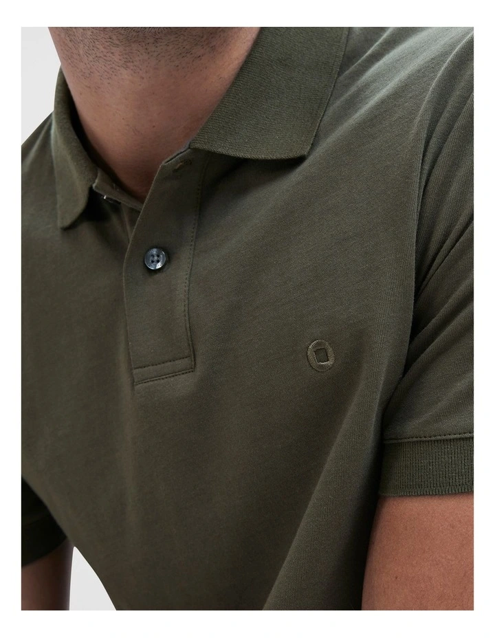 Classic Jersey Polo in Khaki image 4