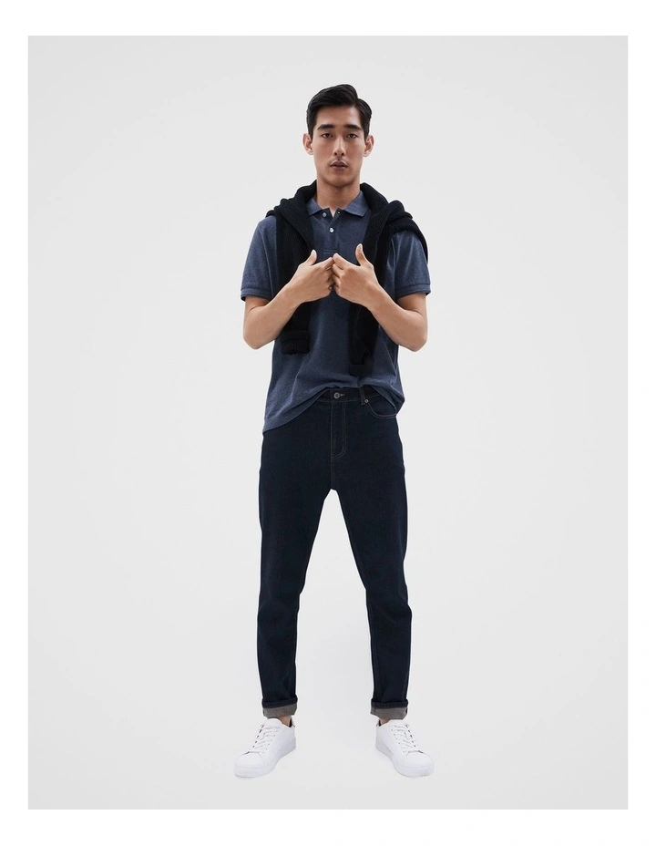Pique Polo in Indigo image 2