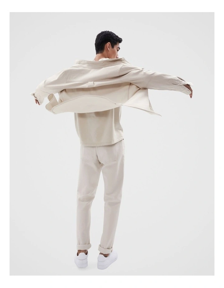 Twill Overshirt in Sand image 5