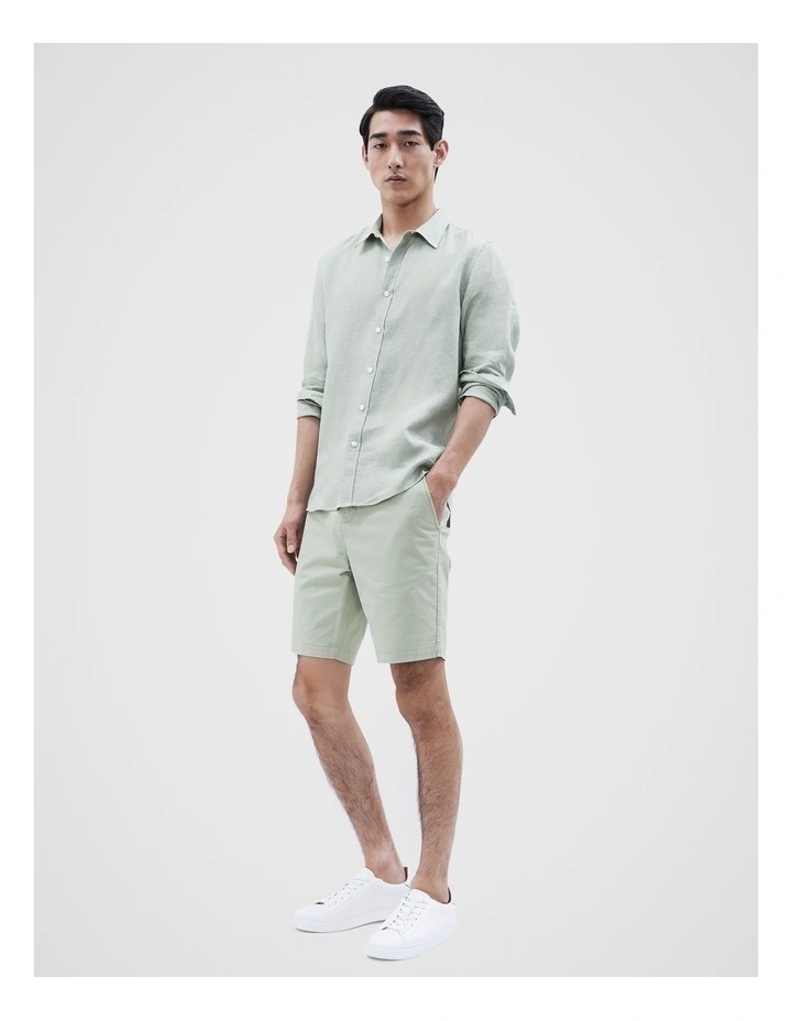 Linen Regular Fit Shirt in Mint image 2