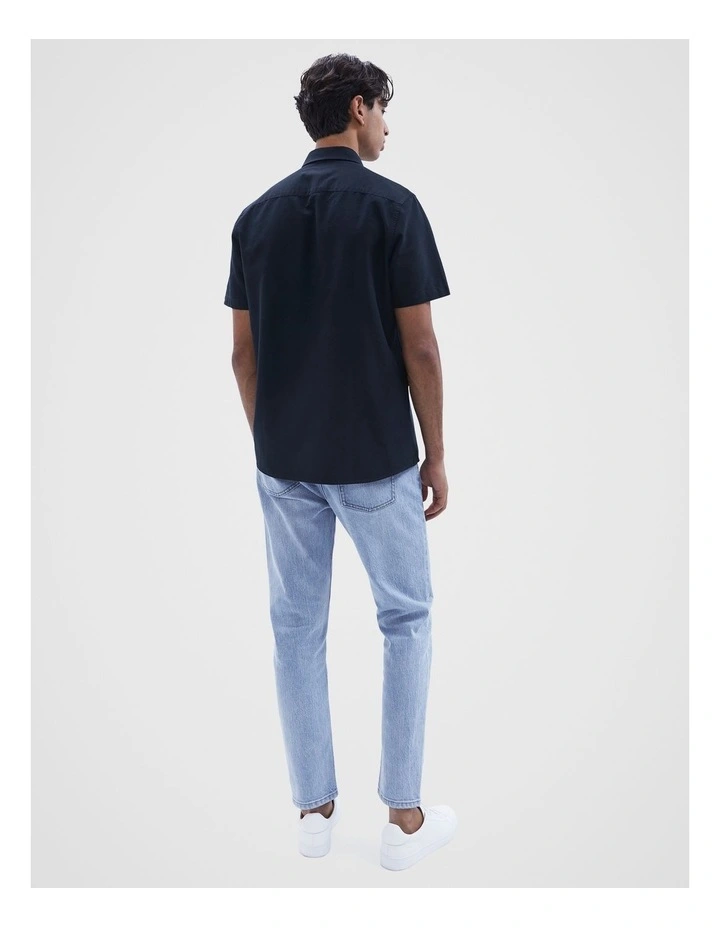 Oxford Short Sleeves Regular Fit Shirt in Blue Marle image 2