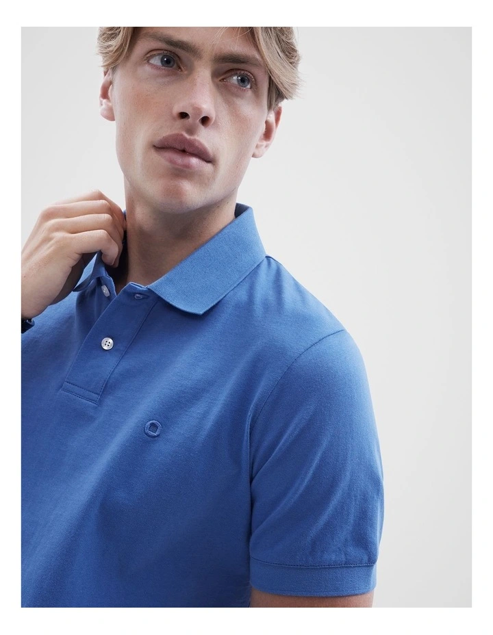 Classic Jersey Polo Shirt in Elec Blue image 3