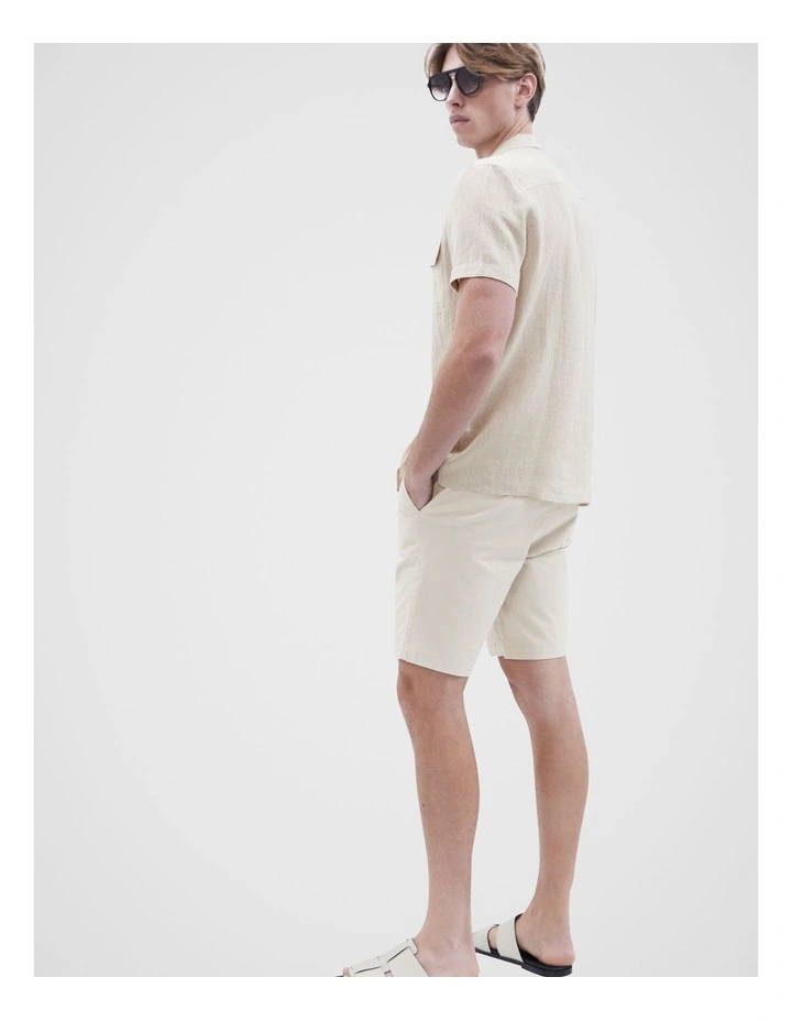 Camp Collar Linen Regular Shirt in Oatl Marle image 2