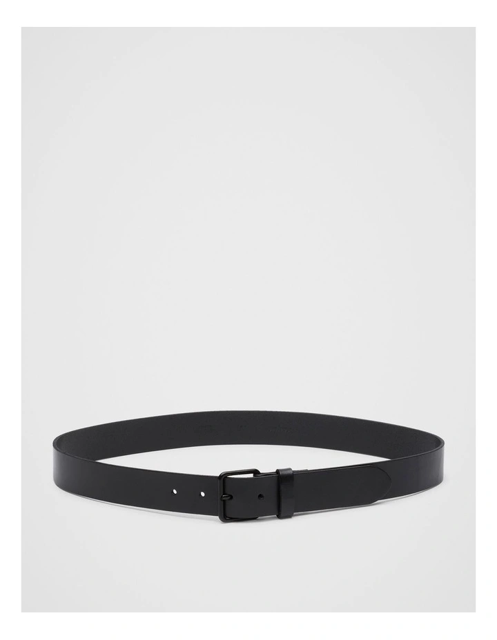 Bryant Logo Leather Belt in Black image 1