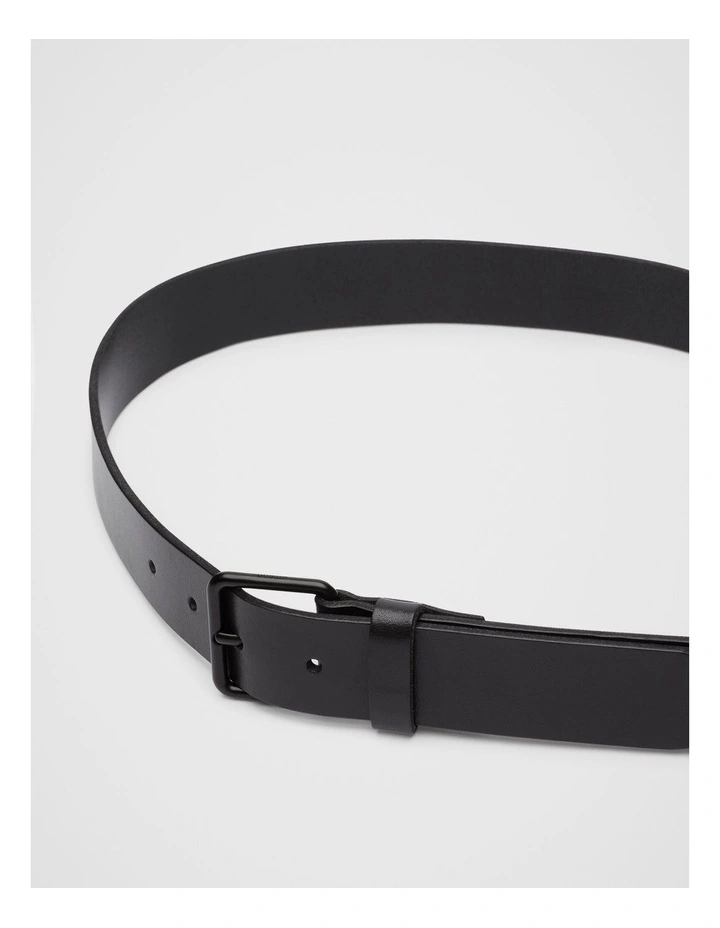 Bryant Logo Leather Belt in Black image 2