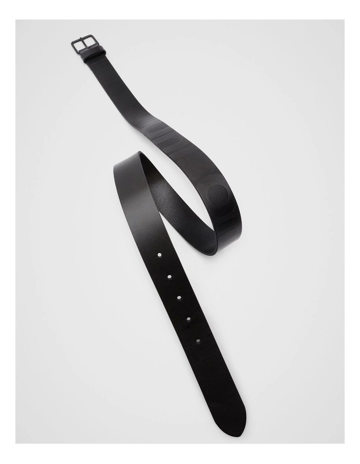 Bryant Logo Leather Belt in Black image 3