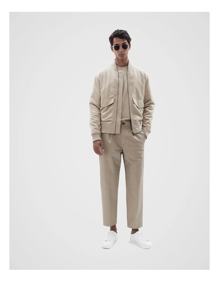 Utility Bomber Jacket in Taupe image 2