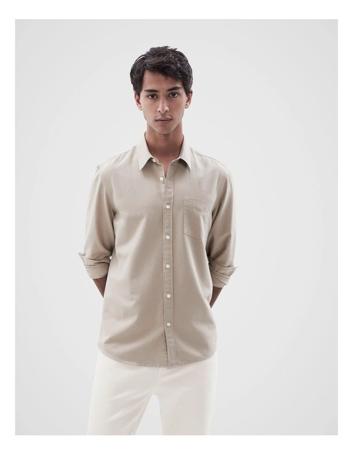 Oxford Regular Fit Shirt in Taupe image 1