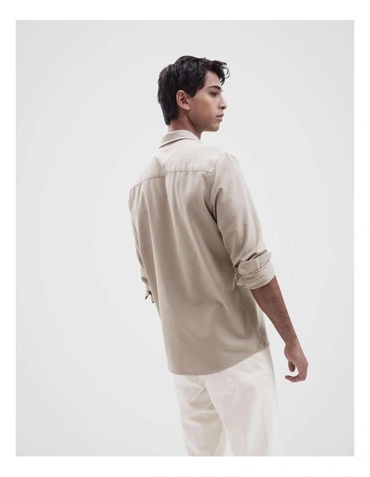 Oxford Regular Fit Shirt in Taupe image 3