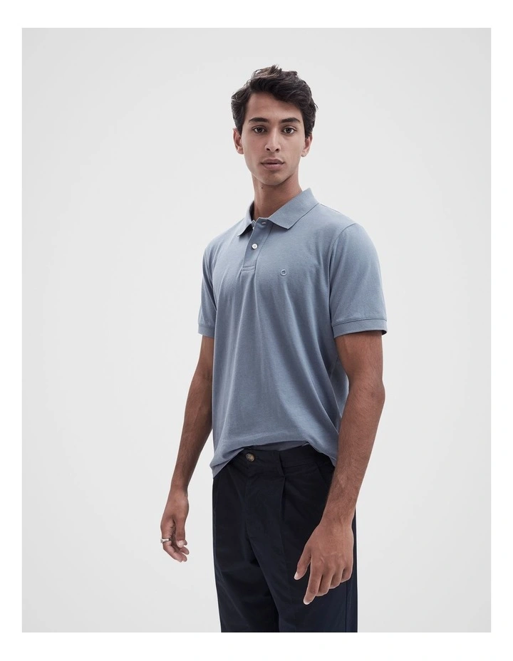 Classic Jersey Polo Shirt in Blue image 1