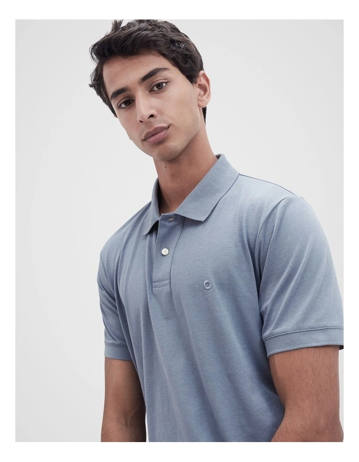 Classic Jersey Polo Shirt in Blue image 4