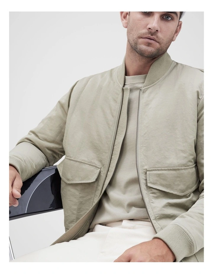 Utility Bomber Jacket in Fatigue Green image 4