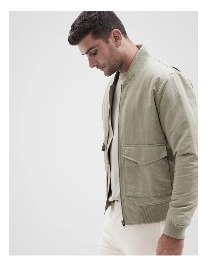 Utility Bomber Jacket in Fatigue Green image 5