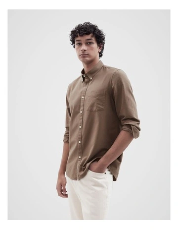 Oxford Regular Fit Shirt in Mocha