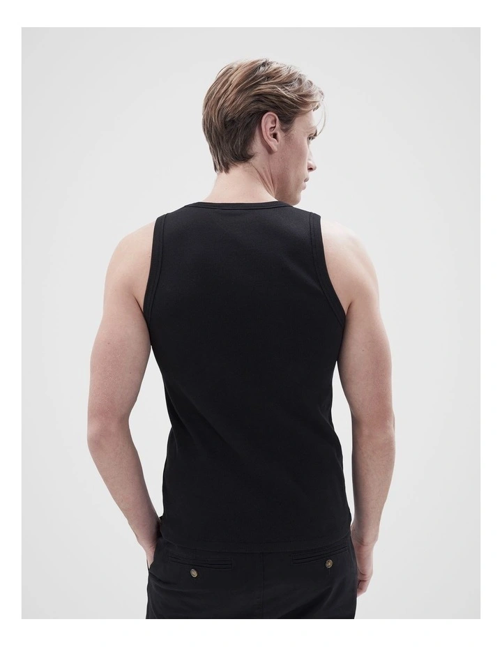 Rib Singlet in Black image 2