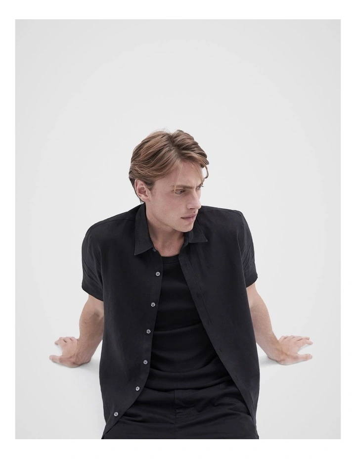 Rib Singlet in Black image 4