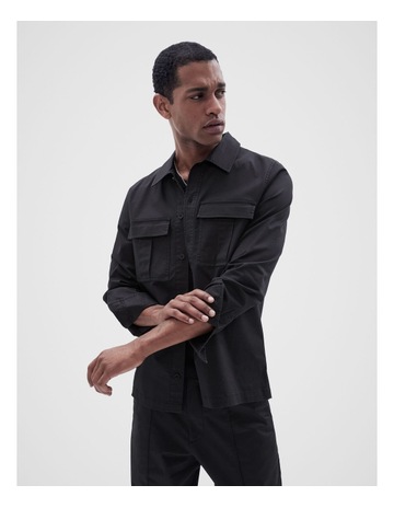 Tailored Overshirt in Black