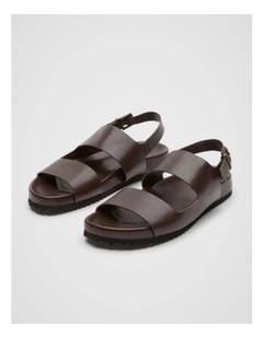 Barton Leather Sandal in Brown