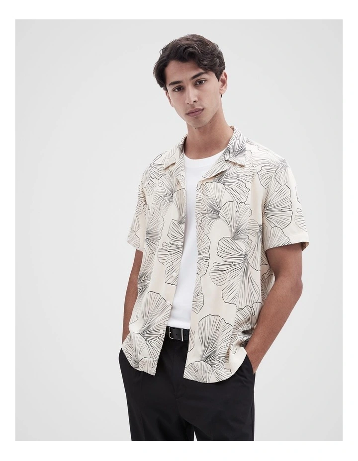 Lotus Shortsleeve Regular Fit Shirt in Beige image 1