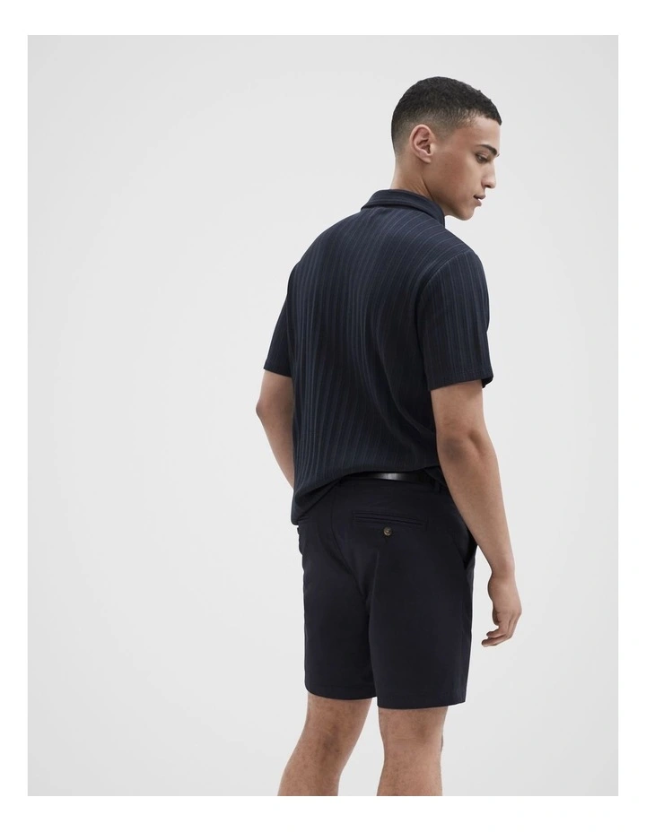 Rib Stitch Polo in Navy image 2